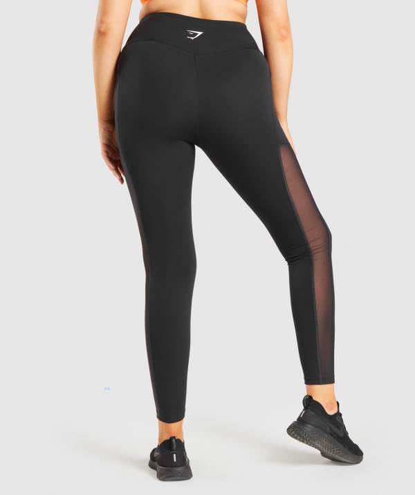 Damske Legíny Gymshark Training Mesh Pocket Čierne | EP2579413